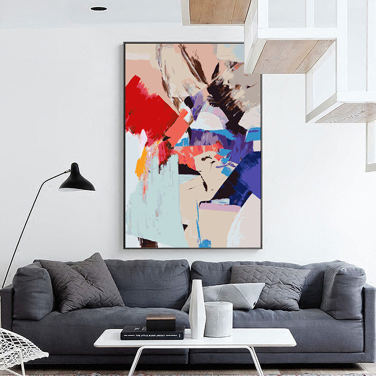 Modern Abstract Art Big DIY Fill Color Digital Oil Color Painting Nordic Living Room Genguan Light Extravagant Decoration Painting Horizontal Vertical