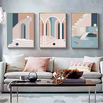 DIY digital oil painting Morandi color abstract geometry Nordic niche living room three-dimensional decorative painting modern simplicity