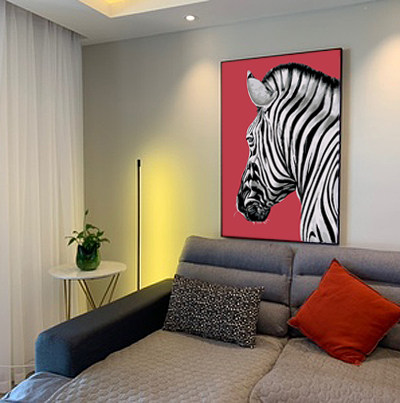 DIY boredom handmade digital oil painting Nordic modern minimalist living room porch light luxury decorative painting zebra animal