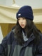 THE HOBOO original small mountain logo wool hat for women autumn and winter knitted Baotou hat for men Japanese style warm and cold hat
