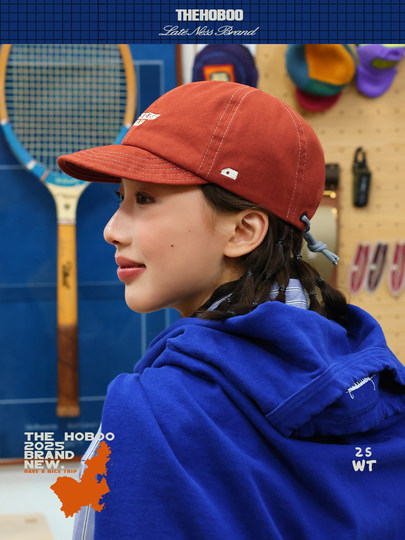 THE HOBOO Original Drawstring Adjustable Peaked Hat Women's Autumn and Winter Short Brim Hat Men's Versatile Hat Baseball Cap