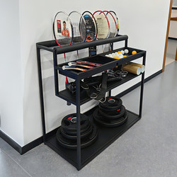 Iron Art Table Tennis Storage and Display Rack, Multi-Layer Badminton Racket Floor-Standing Display Rack, Sports Equipment Organizing Rack