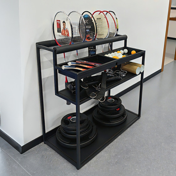 Iron Art Table Tennis Storage and Display Rack, Multi-Layer Badminton Racket Floor-Standing Display Rack, Sports Equipment Organizing Rack
