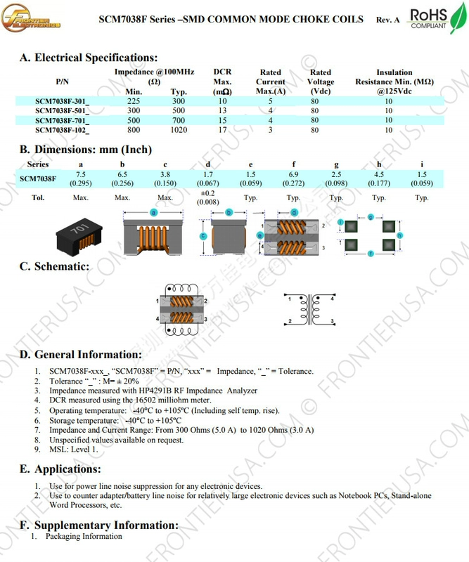 Chip thu nhỏ cuộn cảm chế độ chung ACM7060-701 4A 700Ω cuộn cảm lọc chế độ chung dòng điện cao