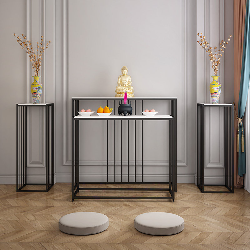 Modern minimalist double-layer god of wealth for the Buddha table for the table fairy table incense case home Buddha statue worship table for burning incense table