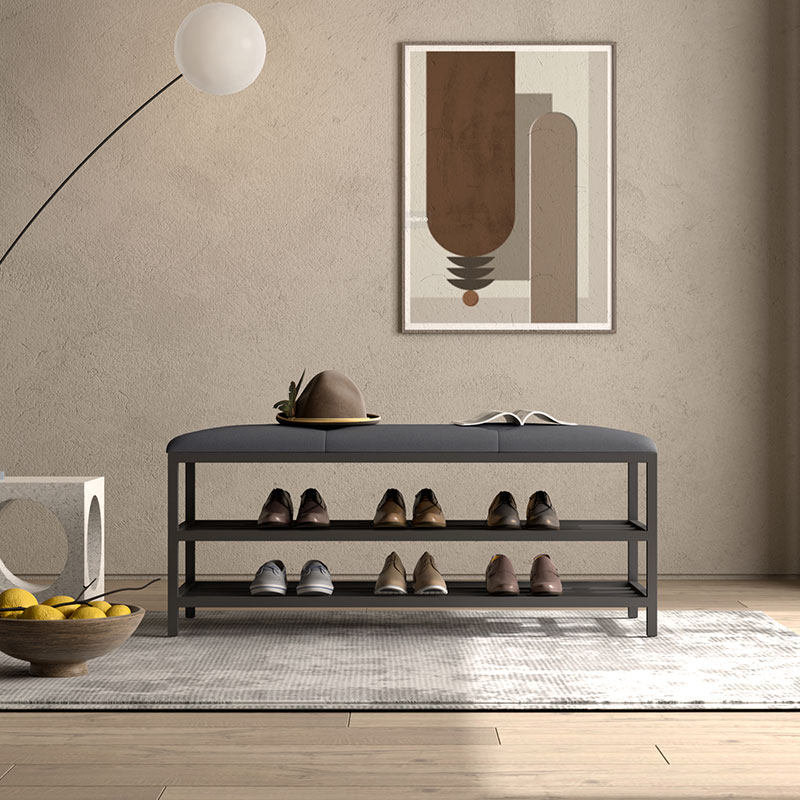 Shoe changing stool home door light luxury small narrow wearing shoe stool soft cushion cushion entry cloakroom leather stool long stool shoe cabinet