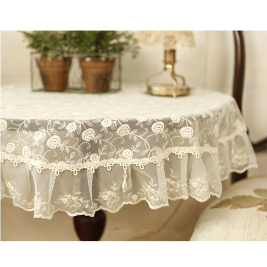 South Korea Import Lace Table Cloth Round Decorative Lace tea table Flag European-style Lace Round Table Mat Spot