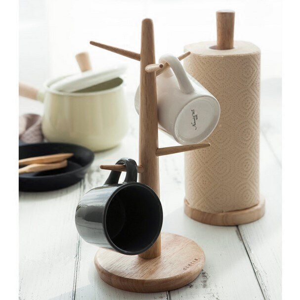 South Korea Imported Kitchen Paper Towel Rack Solid Wood Cup Rack Hung Can Put Rack Creativity Home Vertical Original
