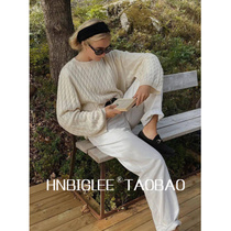 HNBIGLEE soft baby muscle ultra-fine cashmere twist sweater (casual loose)