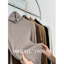 HNBIGLEE soft inboard worsted wool protein yarn non-iron washable stretch thin base shirt 5 colors