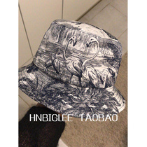 HNBIGLEE sketch yarn-dyed pattern Jacquard shade fisherman hat special~