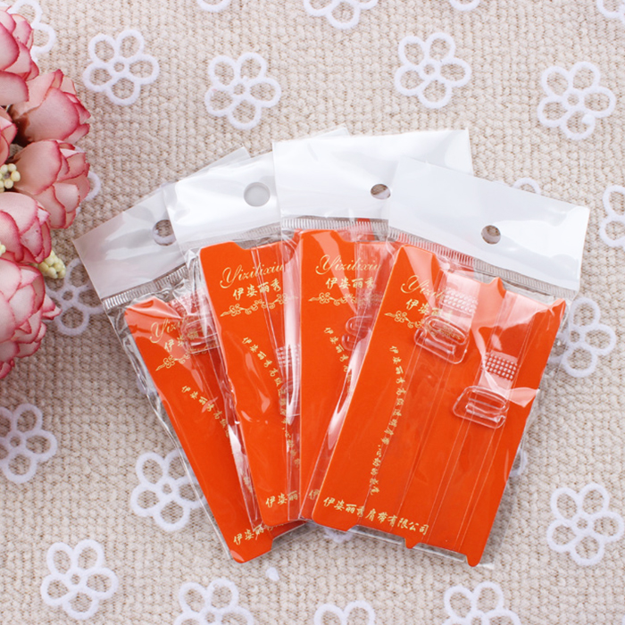 Vận chuyển đầy đủ Bán buôn xác thực chống trượt trong suốt ẩn dây đeo vai chà đồ lót dây đeo áo ngực băng thông vai 1cm dây áo quai trong