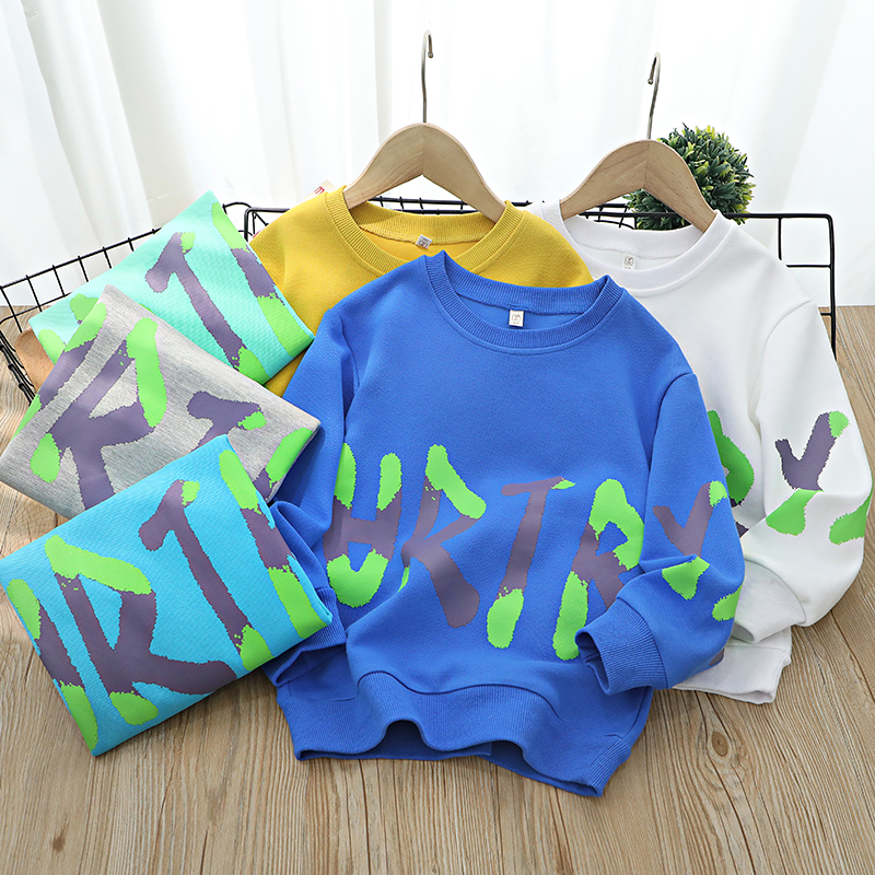 2022 Spring loaded with new thick cotton T children clothes Korean version children beating undershirt boy long sleeve tT-shirt girl in autumn