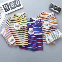 Children striped short-sleeved 2021 Spring Childrens short-sleeved t-shirt Summer childrens clothing new T-shirt boy girl half sleeve