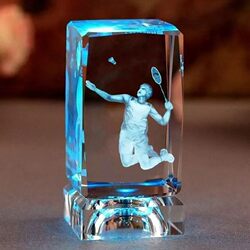 Birthday Gifts for Male and Female Classmates, Badminton Luminous Sports Meeting Competition Prizes, Crystal Engraved Creative Gifts