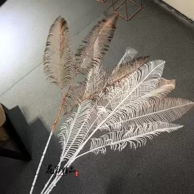 ins simulation feather wedding wedding photography props shooting background landscape sunflower leaf plastic feather fake flower