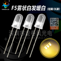 F5 fog-shaped warm white frosted bright 5mm fog-shaped white hair warm white led lamp bead light emitting diode