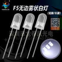 F5 no sides fog-like white light frosted highlight 5mm No side fog-shaped white hair led lamp Pearl light emitting diode