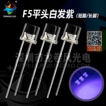 F5 flat head white hair purple 5mm flat head Purple purple light LBD Led lamp Pearl