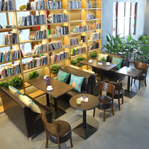 Simple hamburger sweet shop milk tea shop booth sofa coffee shop leisure bar double sofa table and chair combination customization