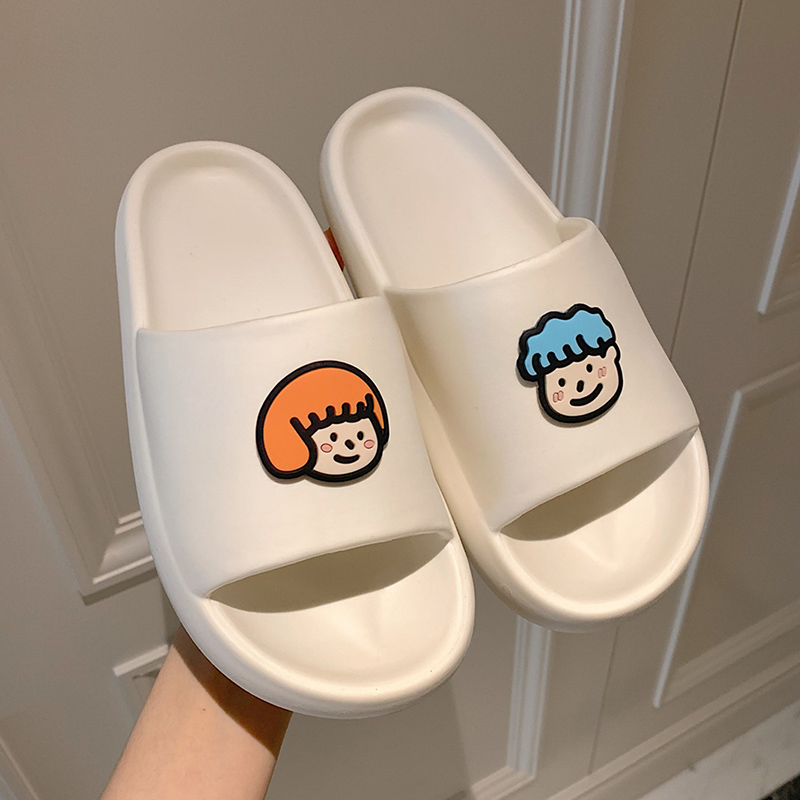 Fine slim strip slippers female summer indoor home with non-slip bathroom bath lovers Ins outside wearing thick bottom sandals men