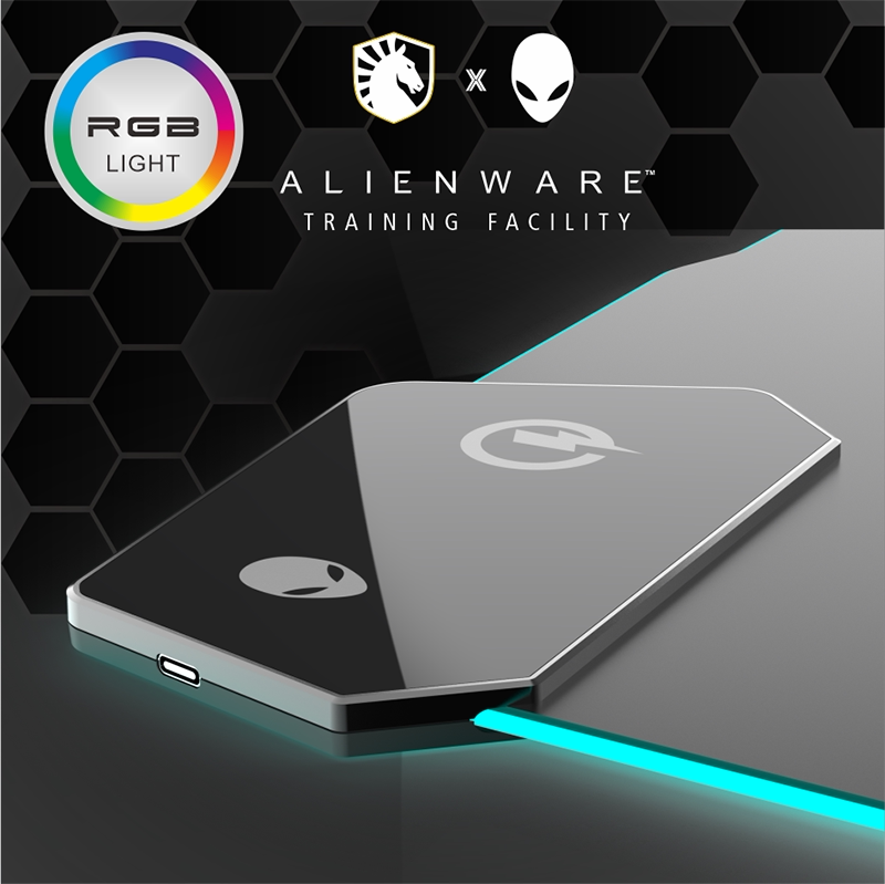Boxed Alienware 15W Wireless Fast Charging Luminous Mouse Pad Large Rgb Gaming Keyboard Desk Pad