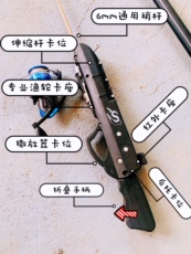 товар из китая 烈沙多功能鱼竿射鱼鱼竿折叠弹弓路亚筏竿船钓户外折叠鱼竿海陆空 0431