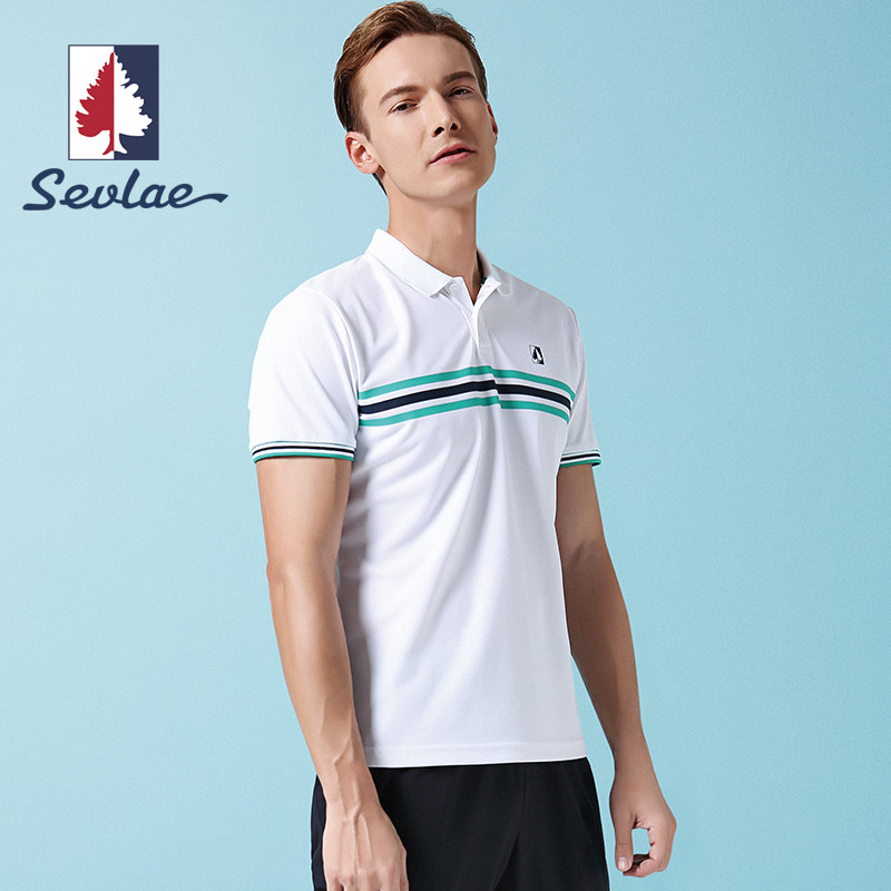 SEVLAE St Frye outdoor summer sports men's POLO collar quick-drying breathable short sleeve T-shirt S122894550