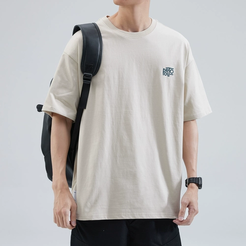 Спортивная летняя японская хлопковая футболка с коротким рукавом для отдыха, оверсайз