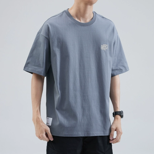 Спортивная летняя японская хлопковая футболка с коротким рукавом для отдыха, оверсайз