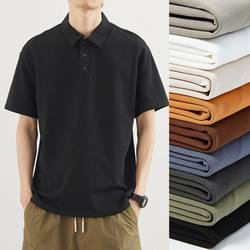 Hanska summer business polo shirt men's Korean version ສີ​ແຂງ​ແບບ​ງ່າຍ​ດາຍ​ແຂນ​ສັ້ນ pique ຝ້າຍ​ຄໍ​ເປັນ​ປົກ​ກະ​ຕິ​ເຄິ່ງ​ແຂນ​ເສື້ອ