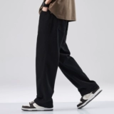 Черные летние тонкие джинсы, штаны, в американском стиле, свободный прямой крой