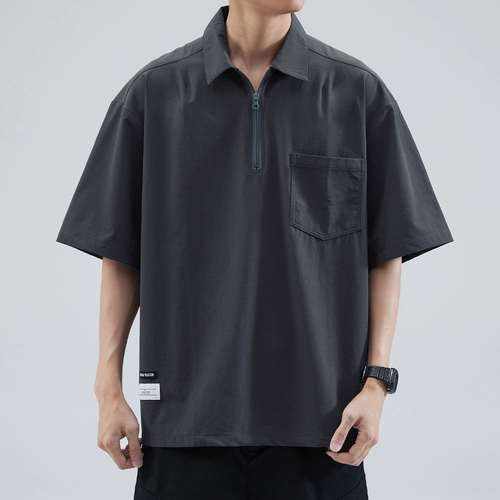 Шелковая футболка polo, летняя быстросохнущая рубашка для отдыха, в американском стиле, свободный крой