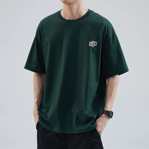 Спортивная летняя японская хлопковая футболка с коротким рукавом для отдыха, оверсайз