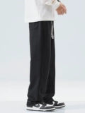Черные демисезонные утепленные штаны для отдыха, свободный прямой крой, в американском стиле