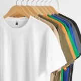 Хлопковая летняя тонкая цветная футболка с коротким рукавом для отдыха, оверсайз, короткий рукав