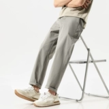 Hansc120g легкие и тонкие повседневные брюки из ледяного шелка, мужские летние брюки 2025, легкие деловые эластичные зауженные длинные брюки