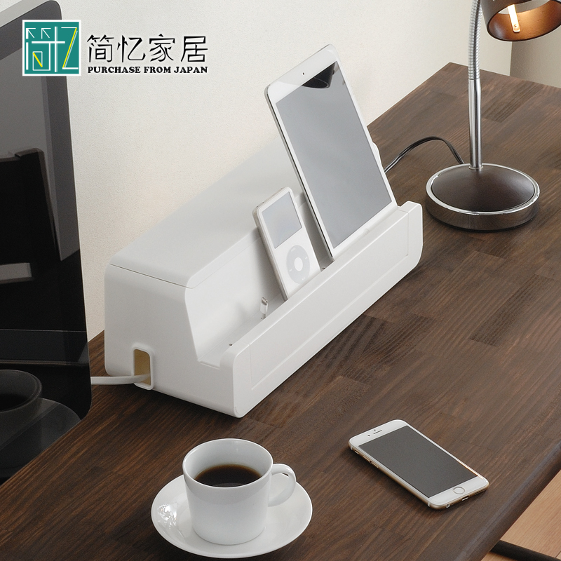 Japan Import Big Line Box Anti-electric shock Set Line Box Socket Containing box Desktop Cell Phone Ipad Shelf-Taobao