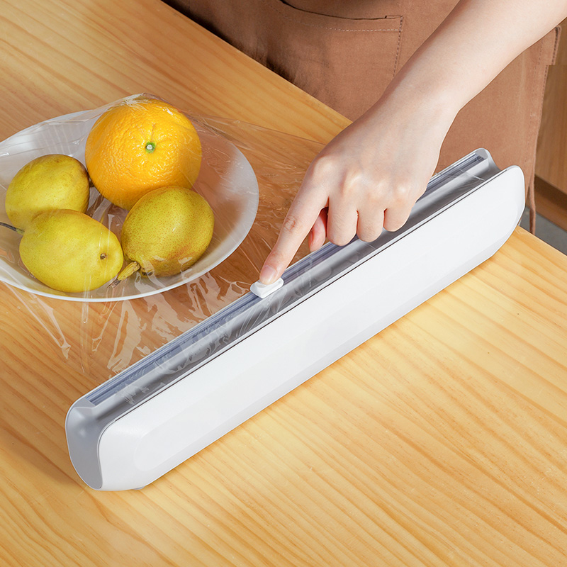 Japanese slip-knife cling film cutter household tin foil dividing artifact strong adsorption refrigerator wall-mounted storage box