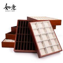 High-grade solid wood jewelry tray jewelry display plate ring necklace pendant bracelet storage plate display box viewing tray