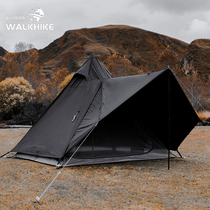 WALKHIKE Black Tower Canopy Tent Camping Indian Pyramid Outdoor Double Layer Waterproof Cloud Cover Shelter