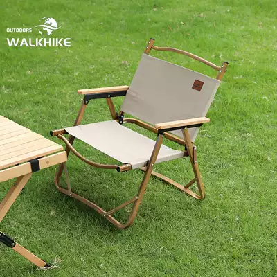 Kermit aluminum alloy wood grain portable folding chair outdoor camping portable armchair director chair fishing camping