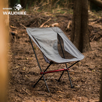 WalKHIKE outdoor camping chair telescopic portable folding table and chairs aluminium alloy ultra light moon chair fishing chair