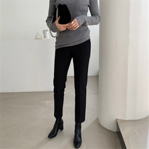 2020 New straight nine-point suit pants womens winter slim slim casual small feet straight tube pipe thick pants women