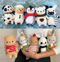 Xiao Xiao Xiao Poko Pin-needle DIY Hand Animal Birthday Gift Tutorial Dog Bear Rabbit Sheep(Middle)