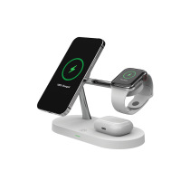 15W three-in-one magnetic suction wireless charger applies Apple 12 13 phone watch magnetic suction fast charging upright bracket