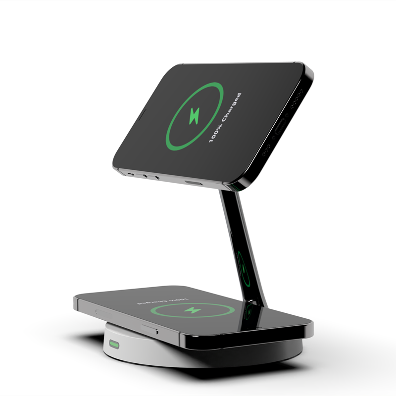 T269 two-in-one wireless charger applies Apple 13 phone headphones wireless fast charging upright bracket small night light