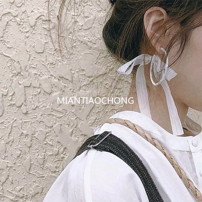 Tampon bug Japan Korea ins super fire summer super fairy streamer earrings earrings without ear piercing ear clip earrings