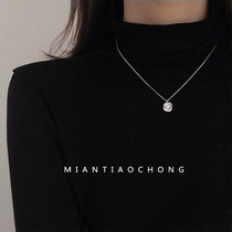 Cotton sliver worm 925 sterling silver does not fade Snoopy cute ins Japanese and Korean simple students Joker small collarbone necklace