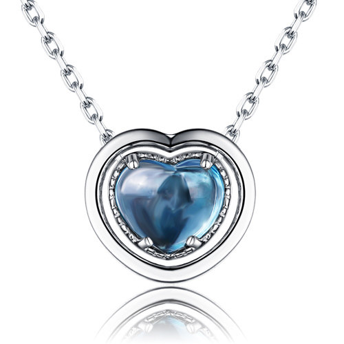 Song Master Auspicious Materia Heart-shaped Crystal 925 Silver Necklace Crystal Pendant Female Gift